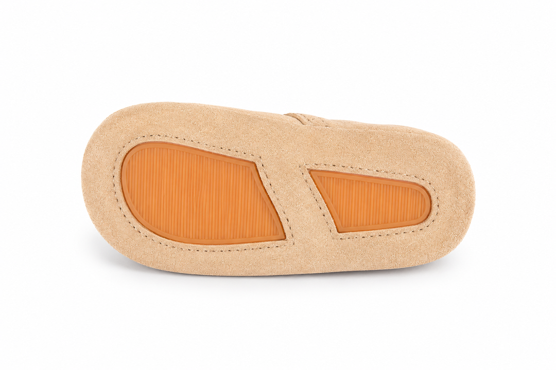 Prestapper in beige met fijne details