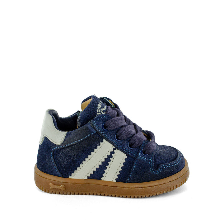 Sneaker in blauw met strepen