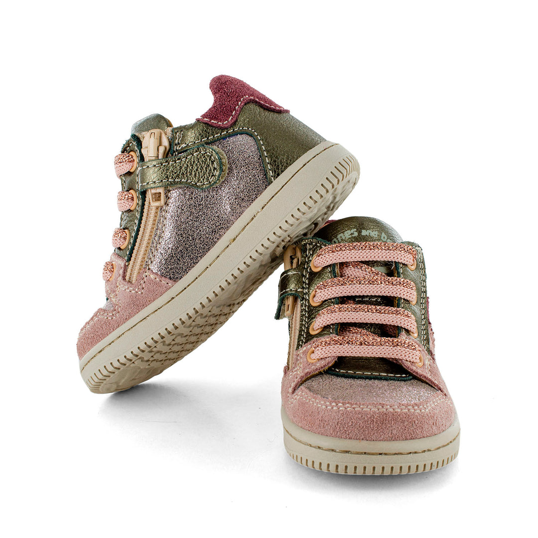 Bordeaux en roze prestapper met glitter