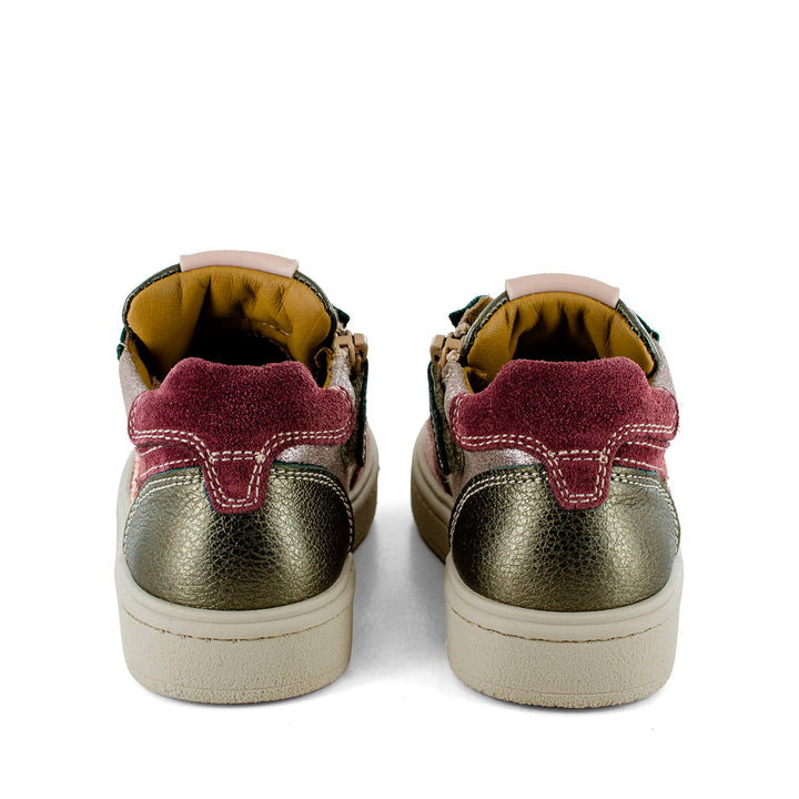 Bordeaux en roze sneakers met glitter