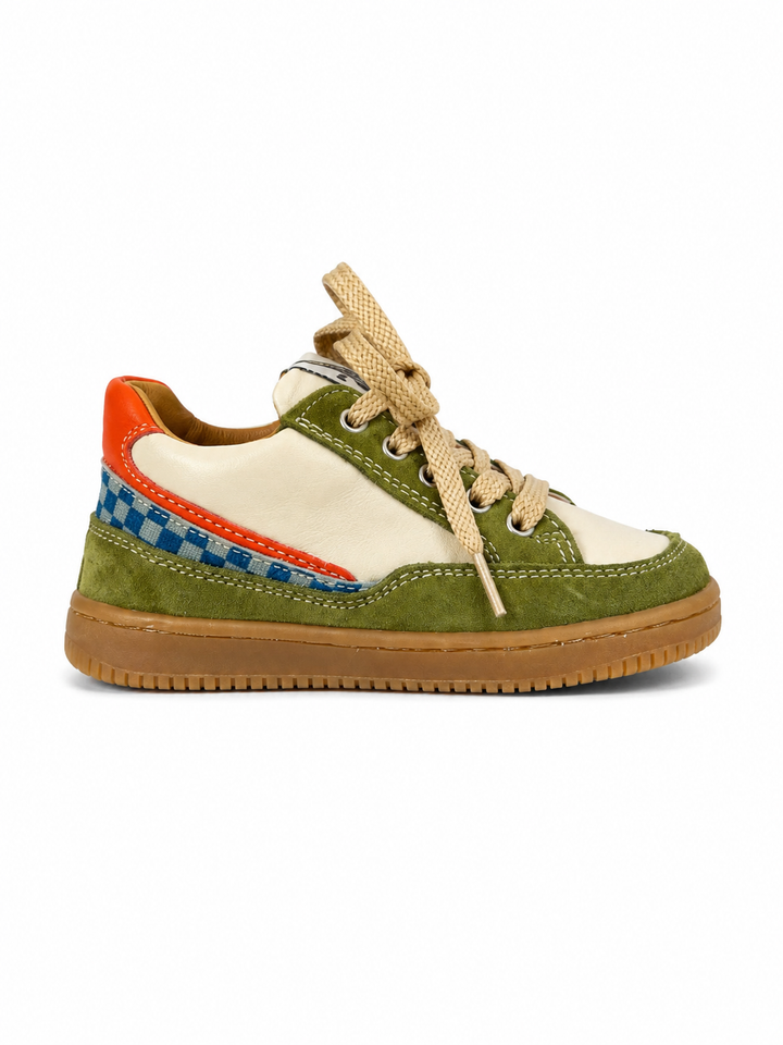 Sneaker groen met beige