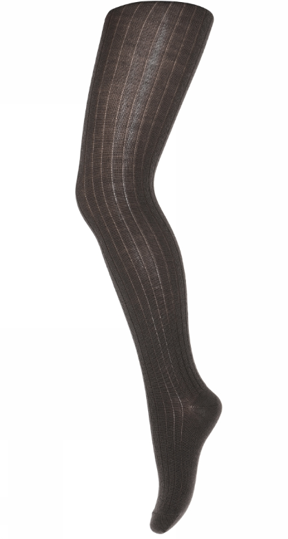 Cotton rib tights bruin