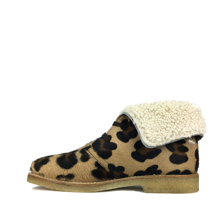 Pony leopard bottine met wollen voering