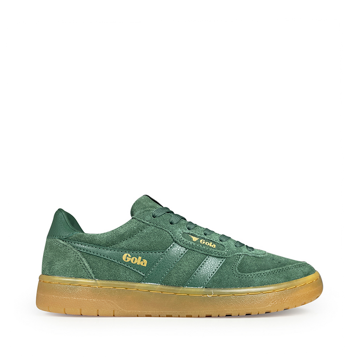 Gola hawk sneaker groen in suéde leer met retro gumzool