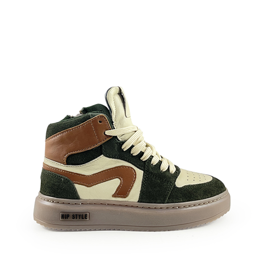 Sneaker wit bruin groen