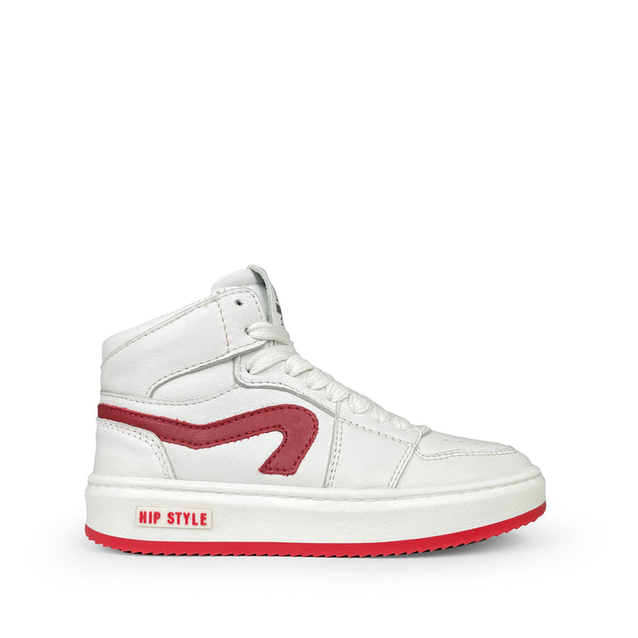 Hoge sneaker wit en rood