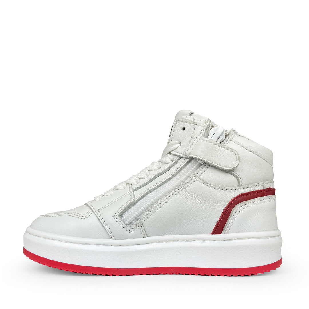 Hoge sneaker wit en rood