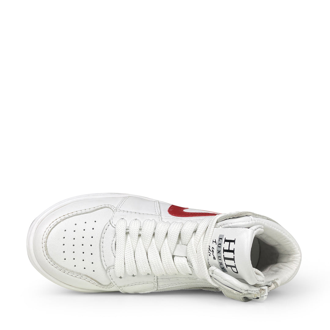 Hoge sneaker wit en rood