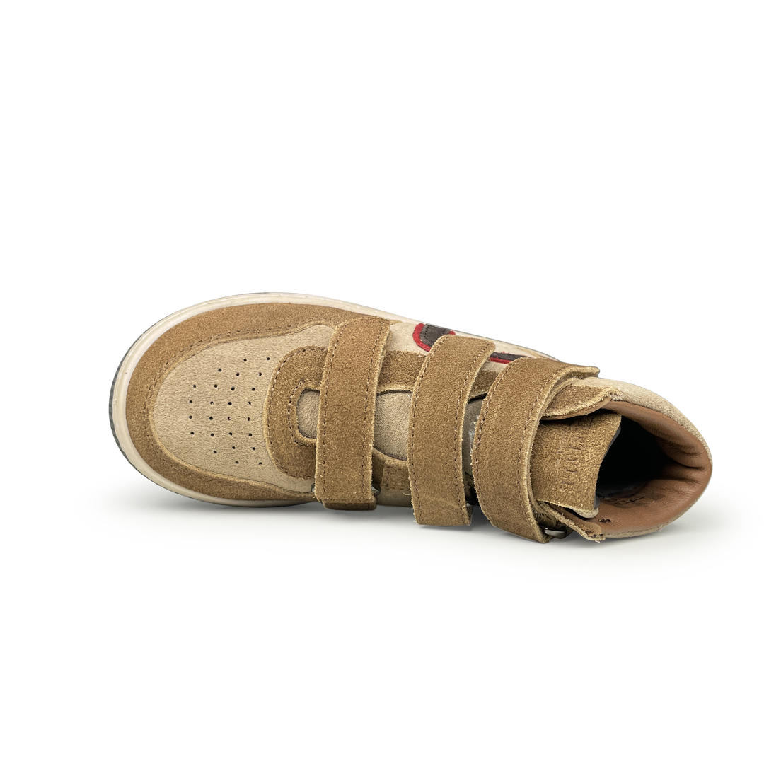 Hoge bruine sneaker met velcro