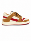 Sneaker met bruin en rood