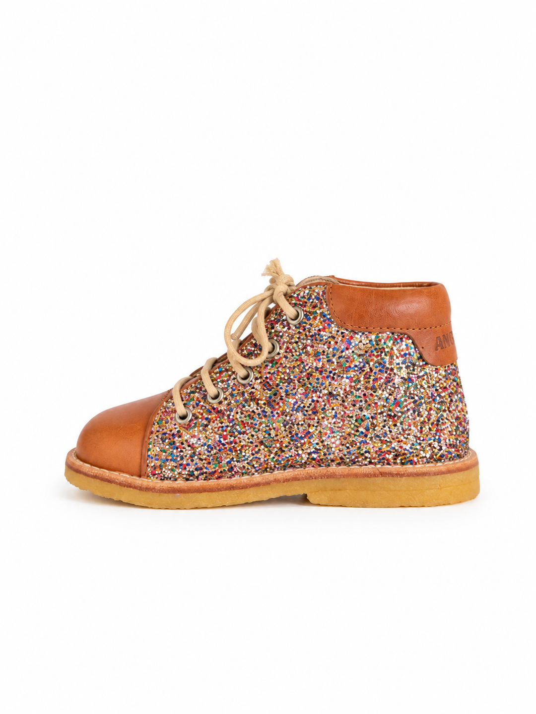 Glitter bottine cognac