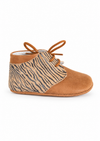 Prestapper in cognac met zebra print