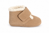 Babypantoffel bruin met wol gevoerd