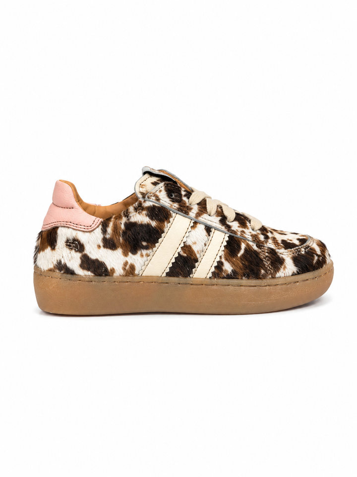 Sneaker koeprint met roze details (22-27)