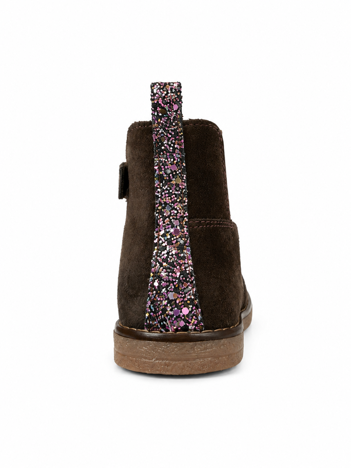 Donkerbruine laars met glitter