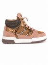 Hoge bruine sneaker met glitters