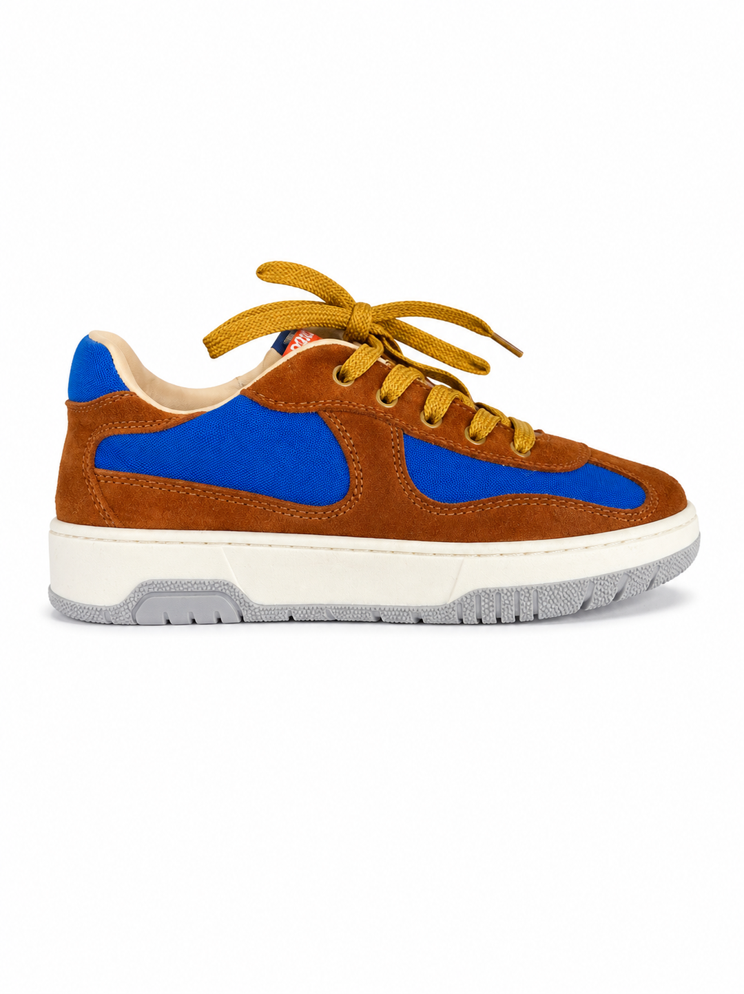 Sneaker bruin en blauw