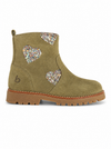 Enkellaarsje met glitterhartje groen