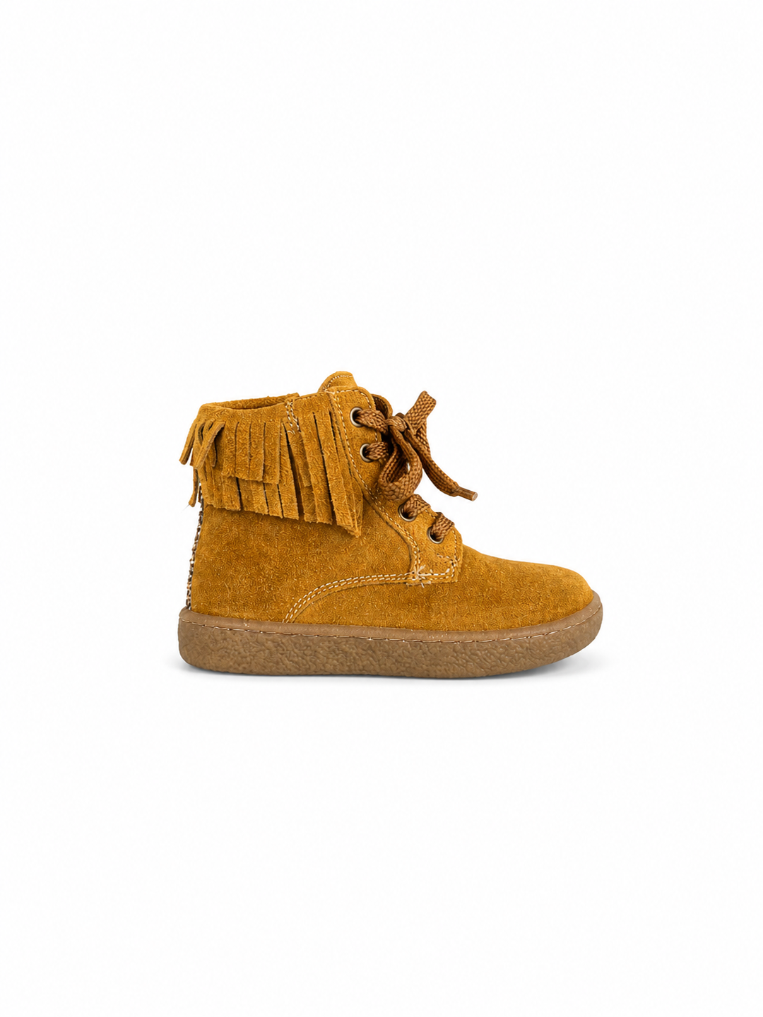 Cognac veterschoentjes met franjes
