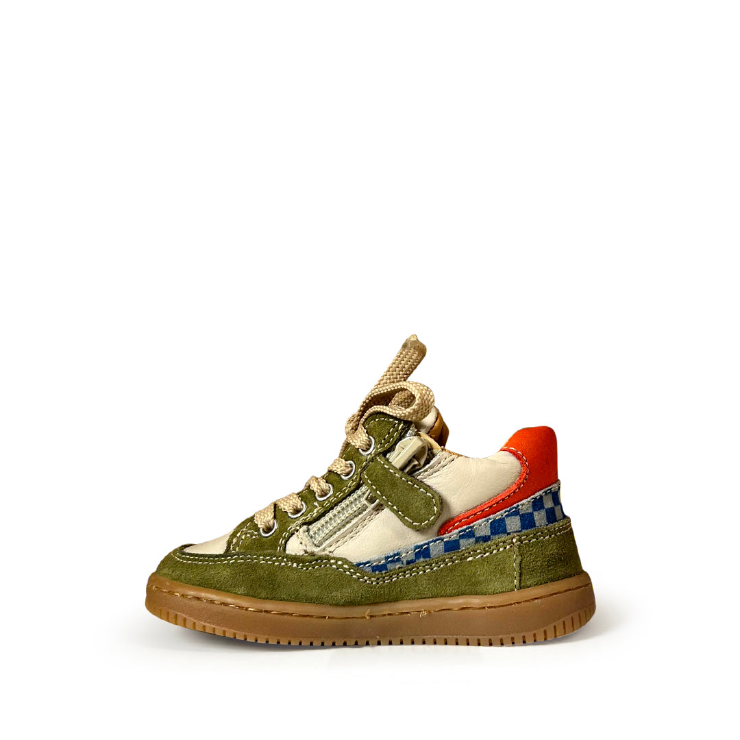 Sneaker groen met beige