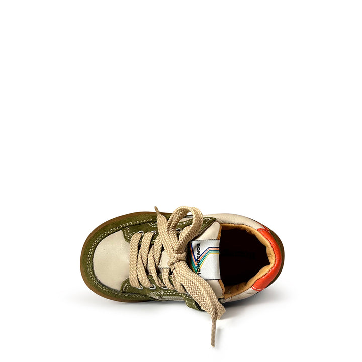 Sneaker groen met beige