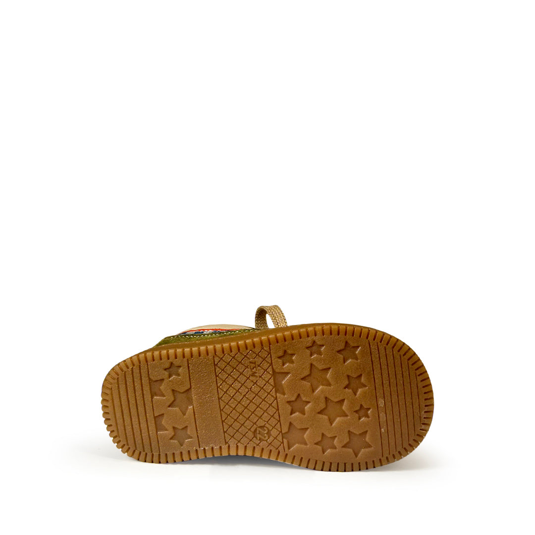 Sneaker groen met beige