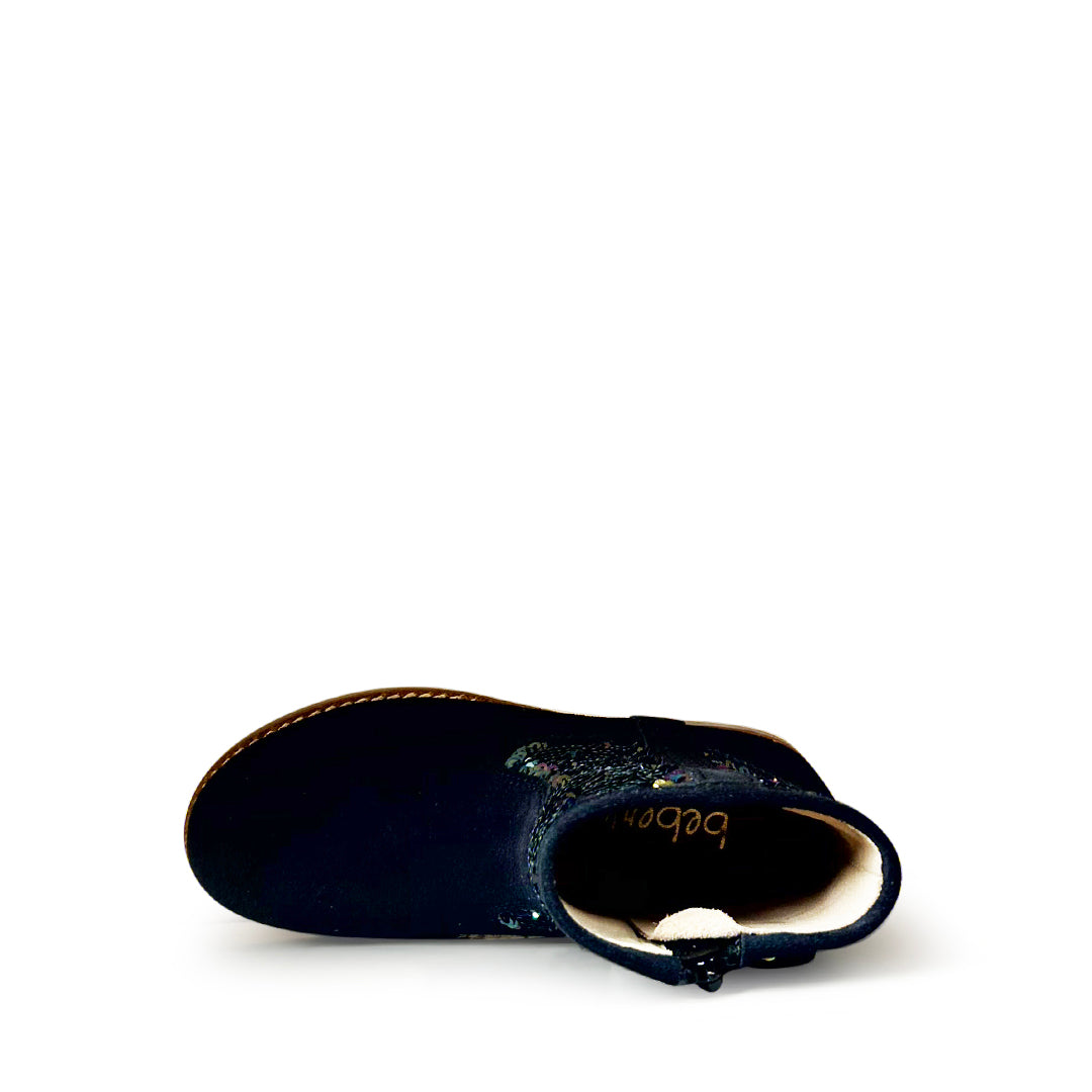 enkellaarsje donkerblauw met glitter