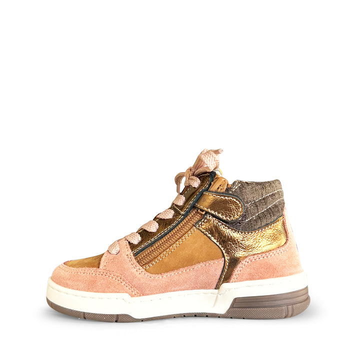 Hoge bruine sneaker met glitters