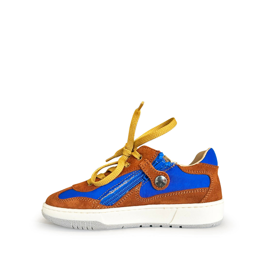 Sneaker bruin en blauw