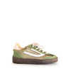 Sneaker in kaki met roze details