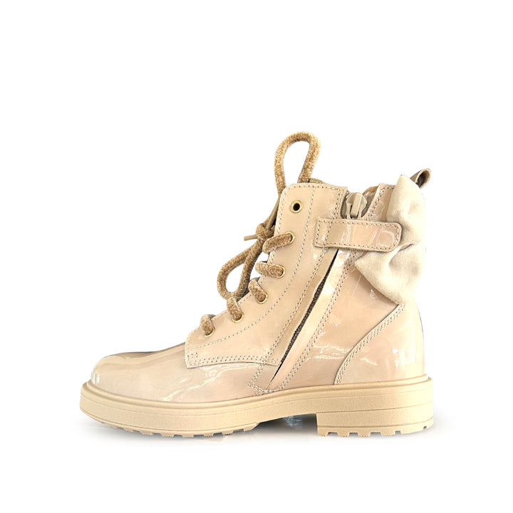 Beige bottine met strik in lakleer 28-30