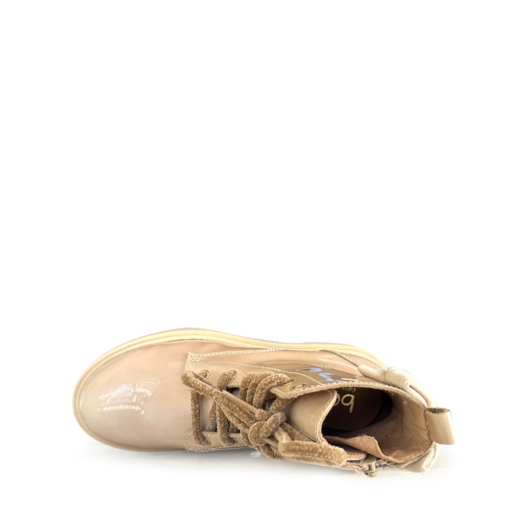 Beige bottine met strik in lakleer 28-30