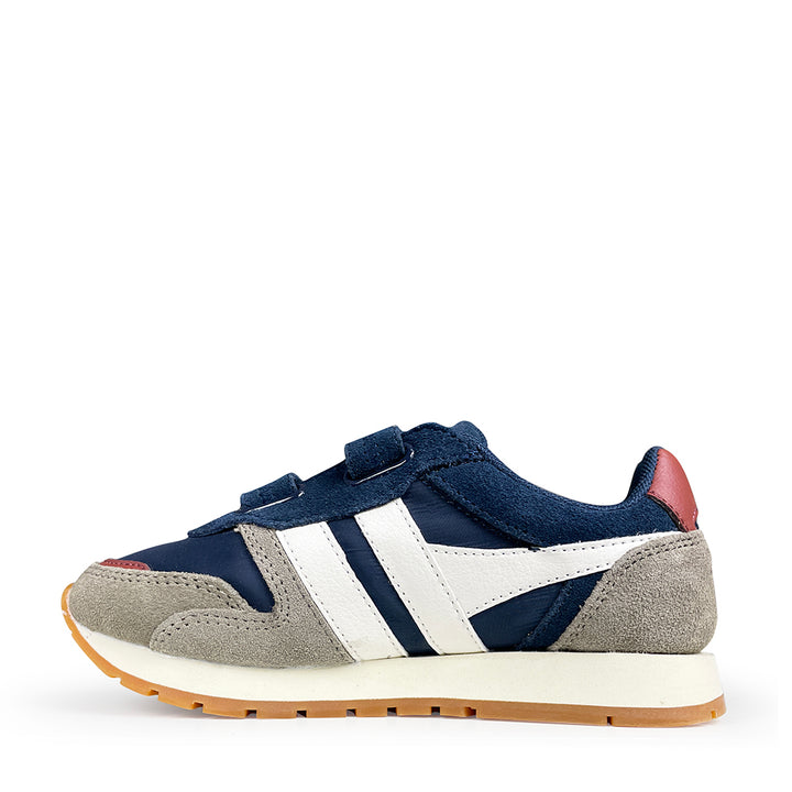 Donkerblauwe Gola schoen met grijze en witte accenten