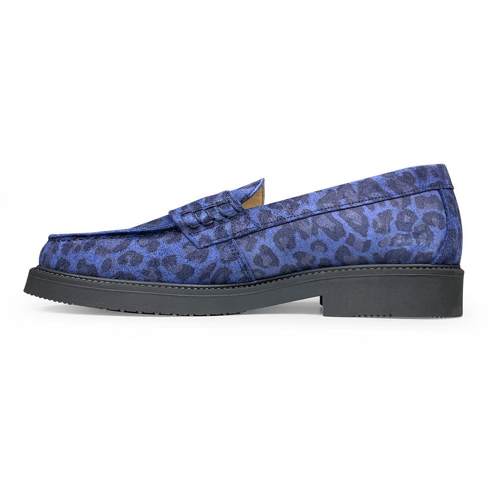 Loafer blauw leopard