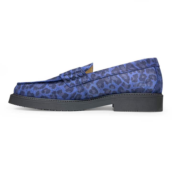 Loafer blauw leopard