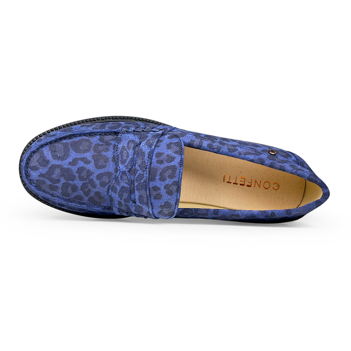 Loafer blauw leopard