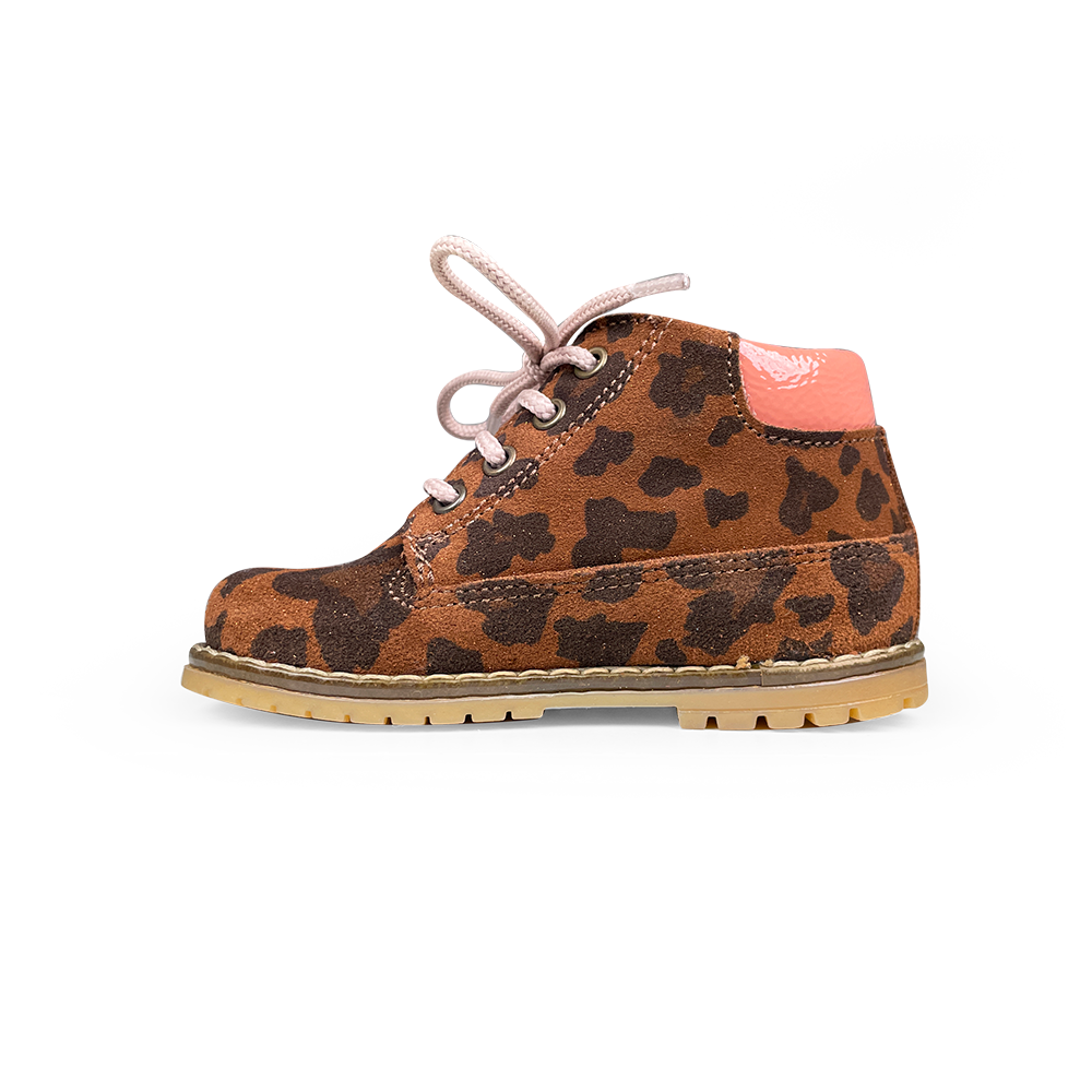 Veterbottine met luipaardprint