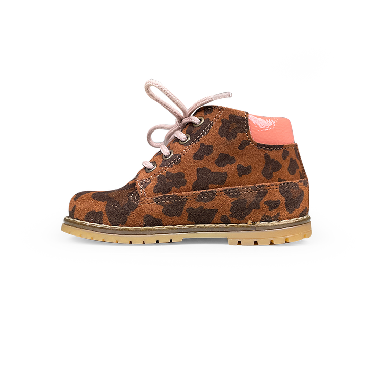 Veterbottine met luipaardprint