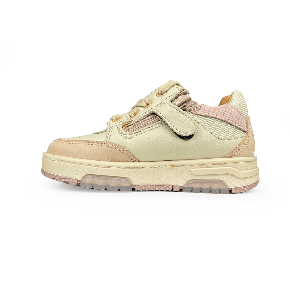 Beige sneaker met roze