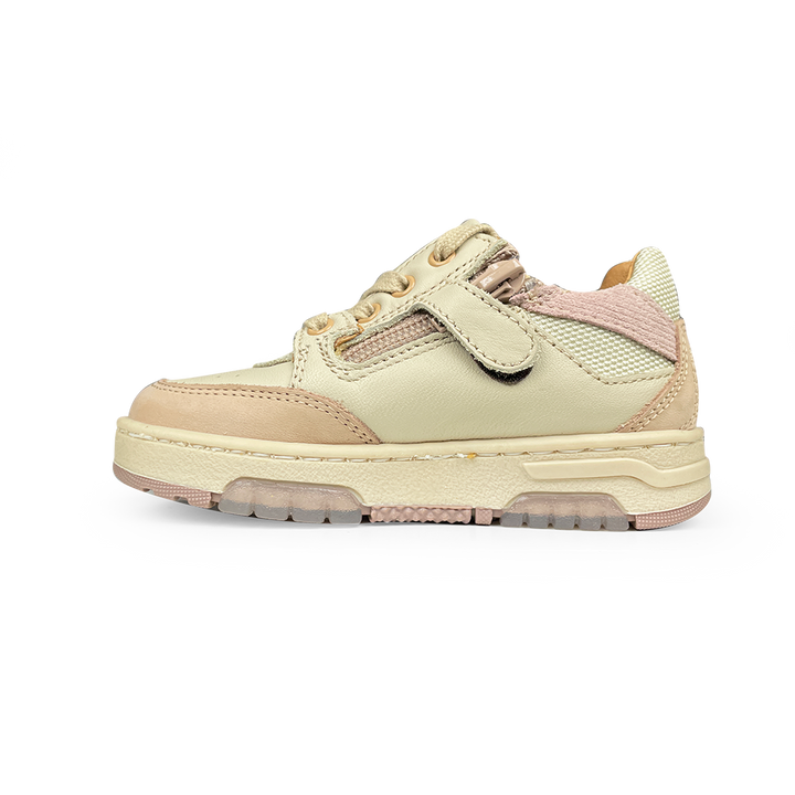 Beige sneaker met roze