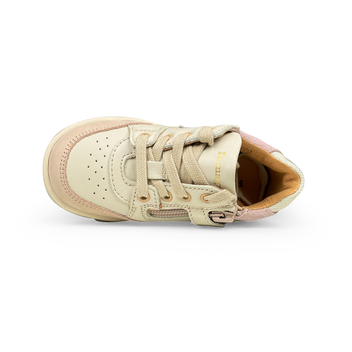 Beige sneaker met roze