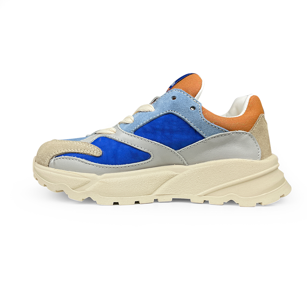 Sneaker wit en blauw