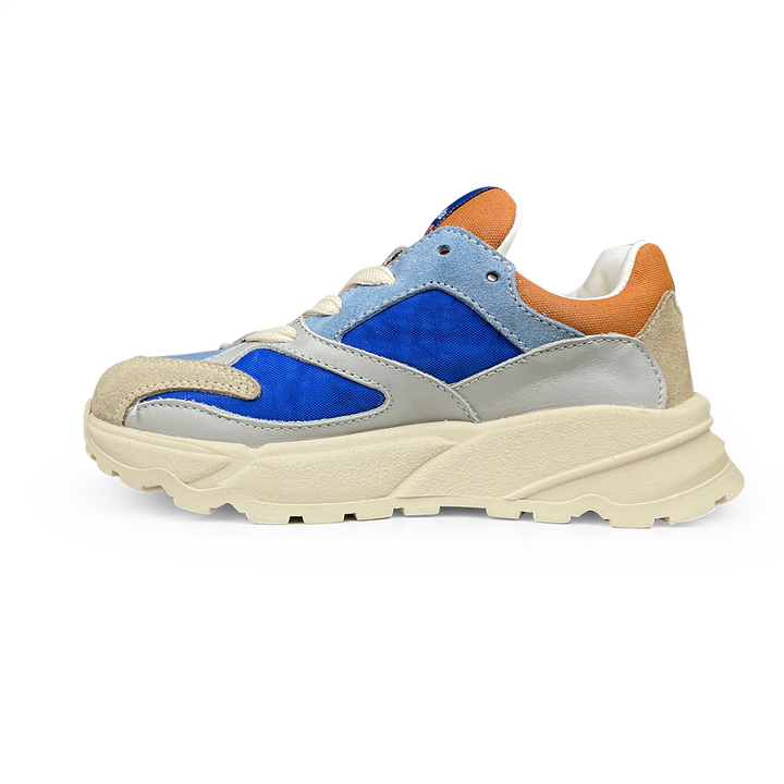 Sneaker wit en blauw