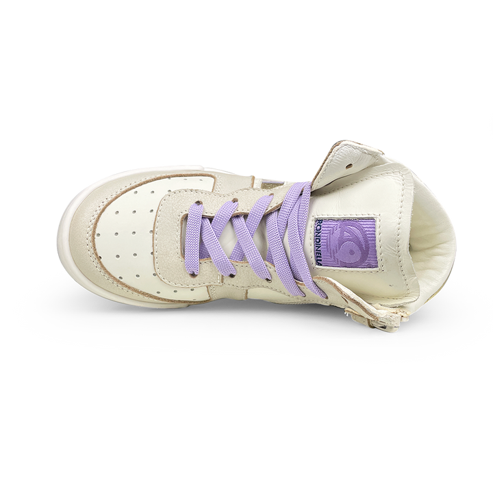 Sneaker wit, goud en lila