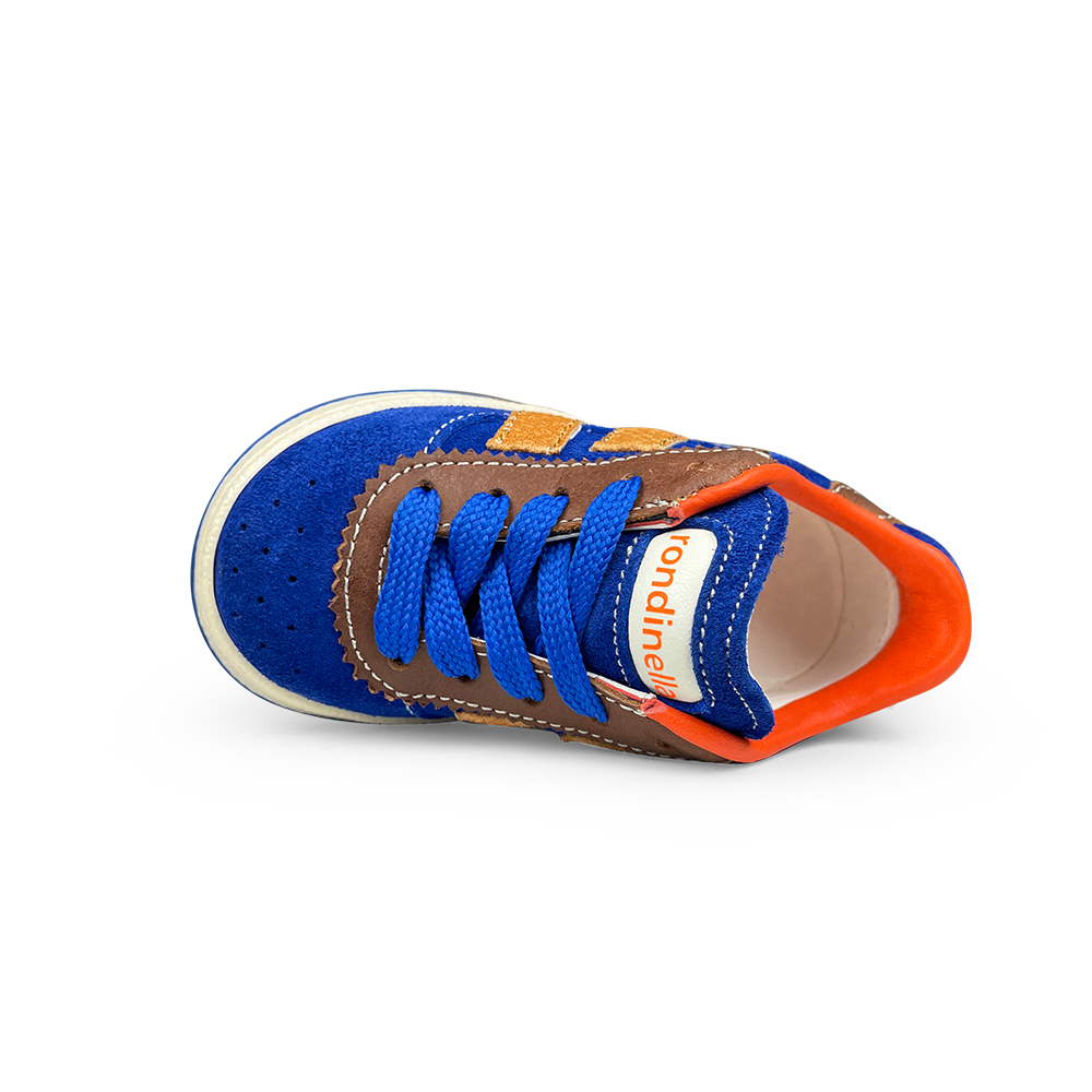 Sneaker blauw en oker