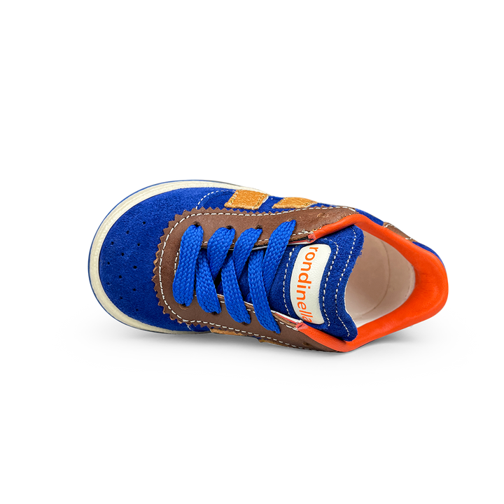 Sneaker blauw en oker