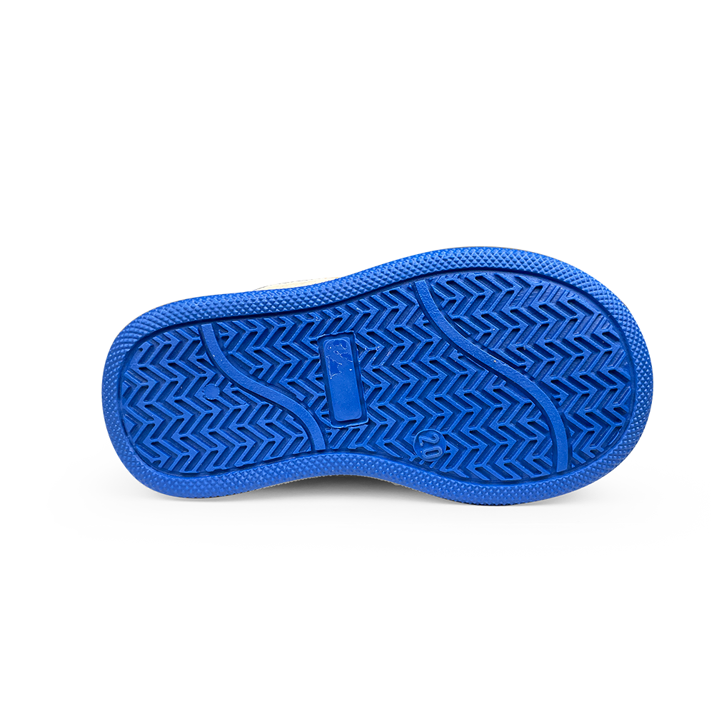 Sneaker blauw en oker
