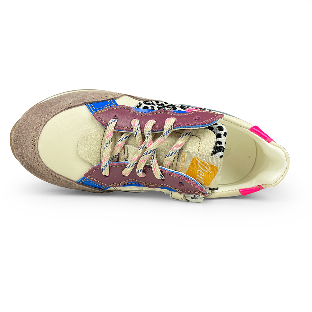 Runner paars, blauw en luipaard
