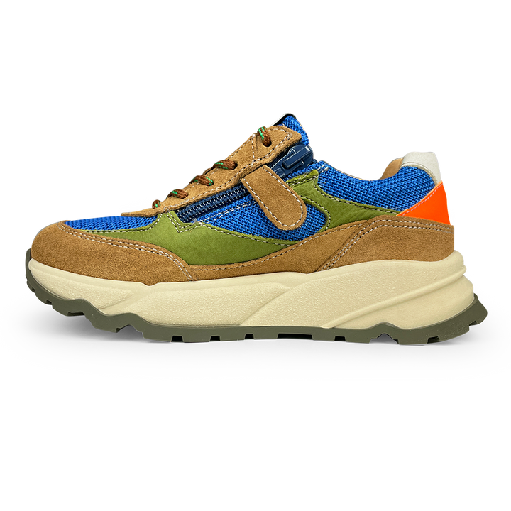 Runner met blauw, bruin en groen