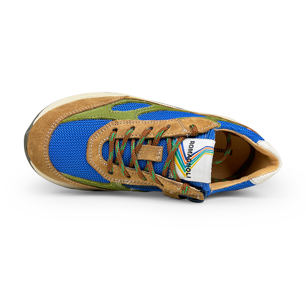 Runner met blauw, bruin en groen